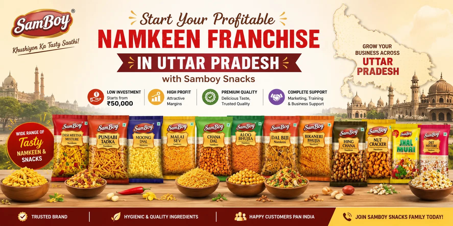 Namkeen Franchise in Uttar Pradesh: Start Your Profitable Snack Business with Samboy Snacks