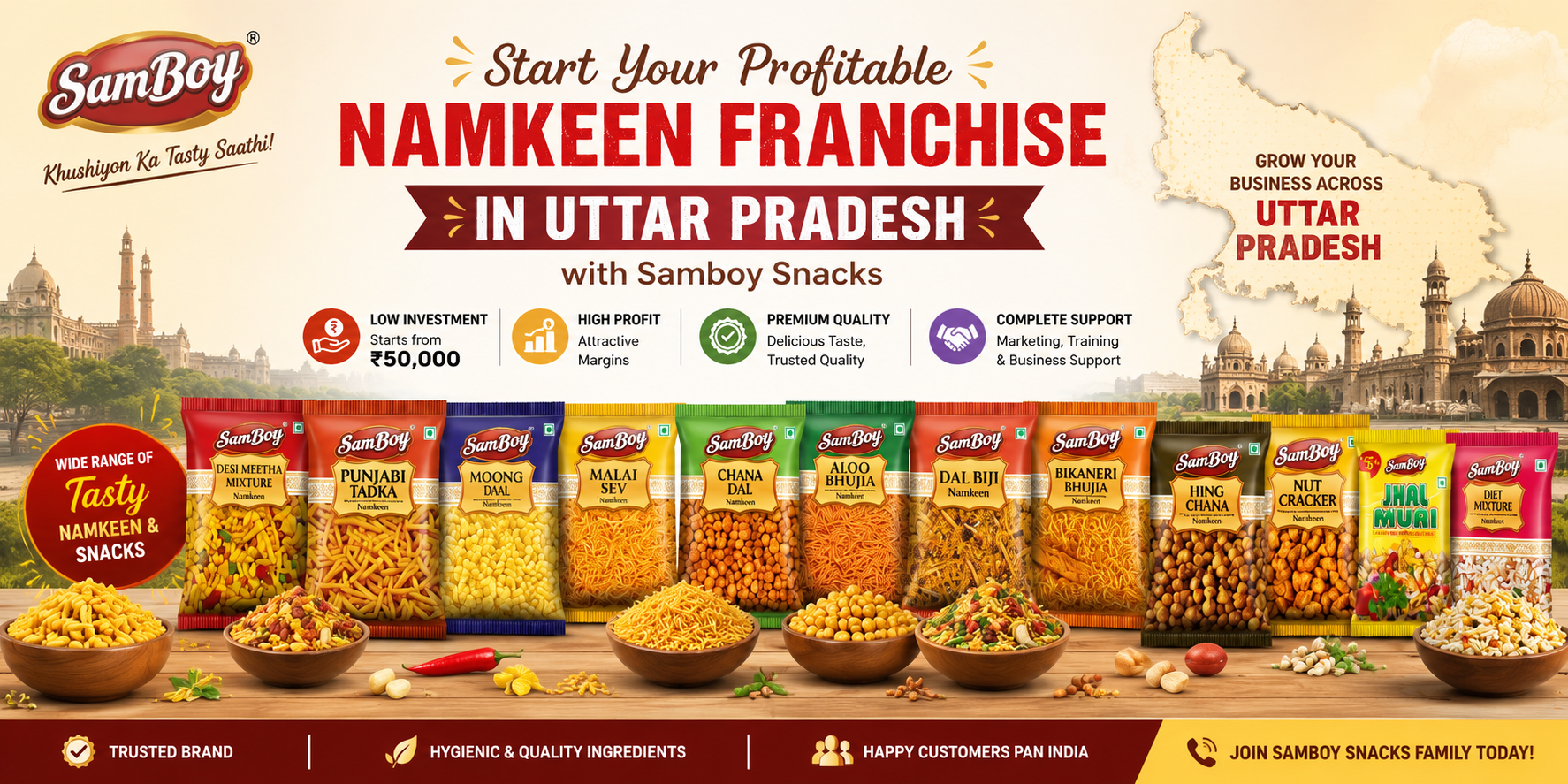 Namkeen Franchise in Uttar Pradesh: Start Your Profitable Snack Business with Samboy Snacks